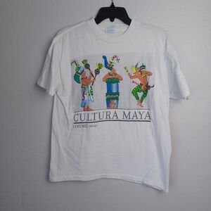 Men's Vintage T Shirt COZUMEL MEXICO Single Stitch Size L Color White